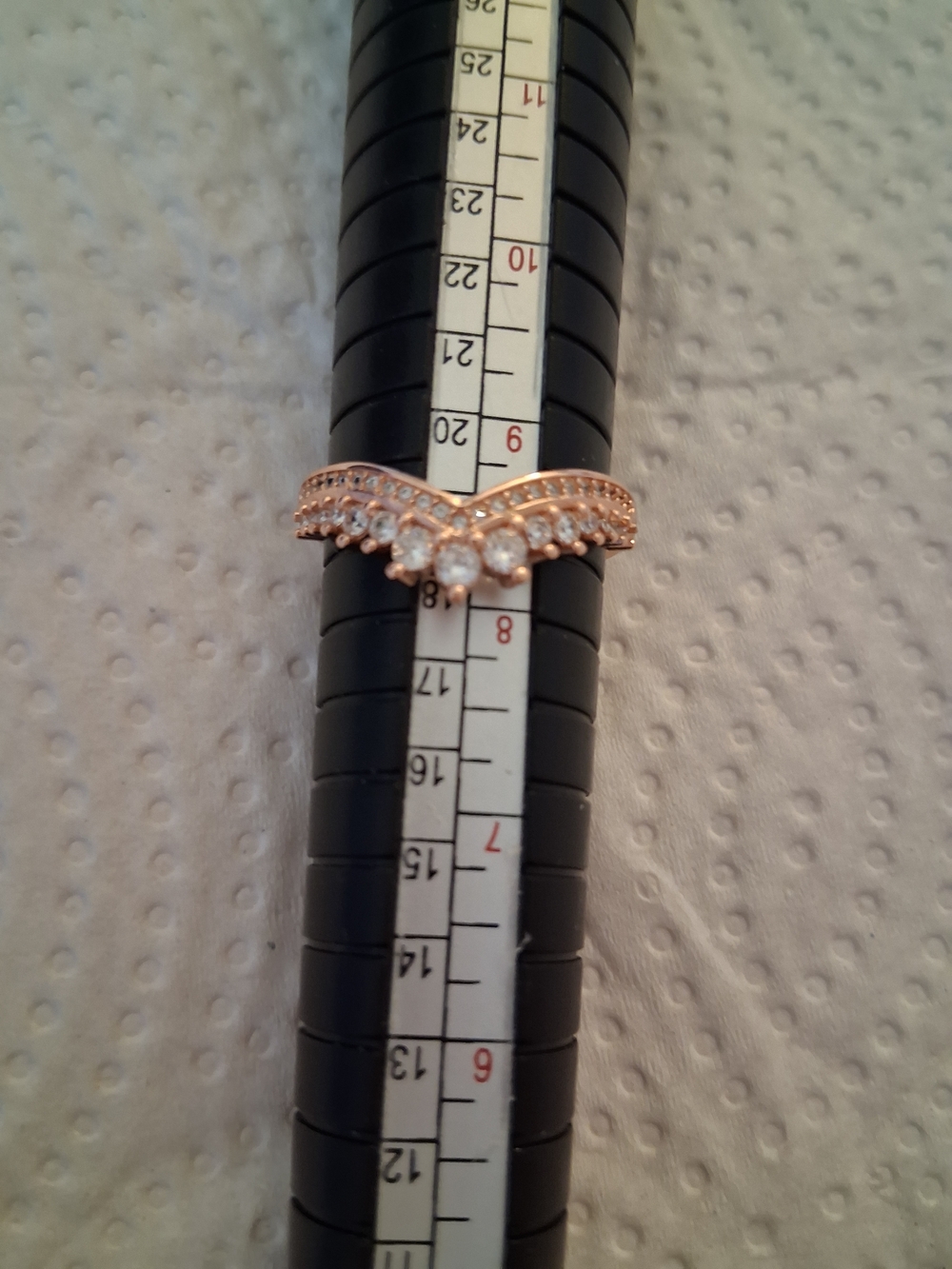 Rose Gold Chevron Cubic Zirconia Stack Ring - Women’s Jewelry